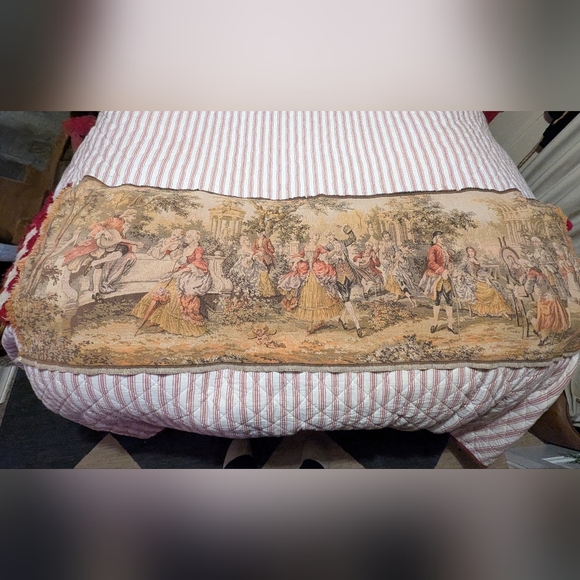 Vintage French tapestry style wall hanging 53” x 17” Victorian style - Picture 2 of 8